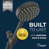 HammerHead Showers? Solid Metal LOW FLOW Handheld Shower Head with Hose and Brass Holder – OIL RUBBED BRONZE ?C Water Saving 1.75 GPM Detachable Shower Head – Adjustable Shower Wand Bracket & 6ft Hose